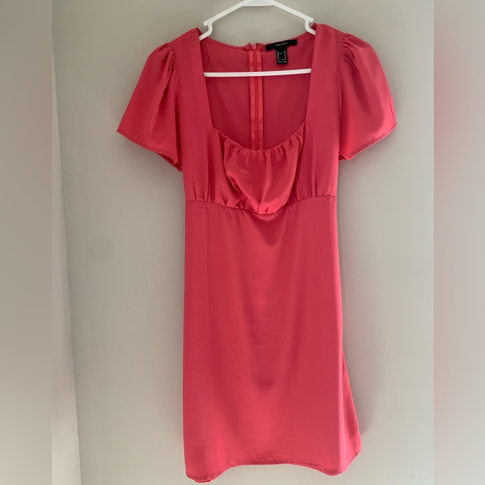 Forever 21 Barbie Pink Satin Mini Dress